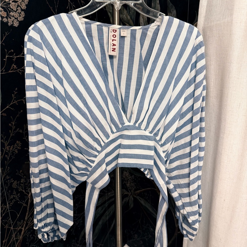 Pilcro Blue and White Striped Blouse